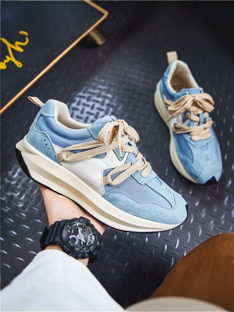 Agan Men's Shoes Autumn 2026 New Fashionable Retro Sport Casual Shoes Youthful Energy Mixed Material Low Top Deep Mouth
