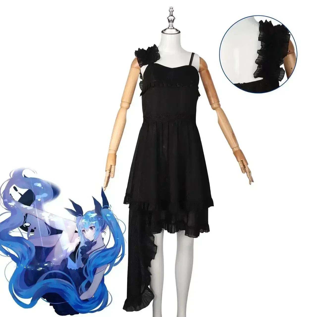

Cosplay Deep Sea Girl Cos Sling Dress Miku Anime Women's Set