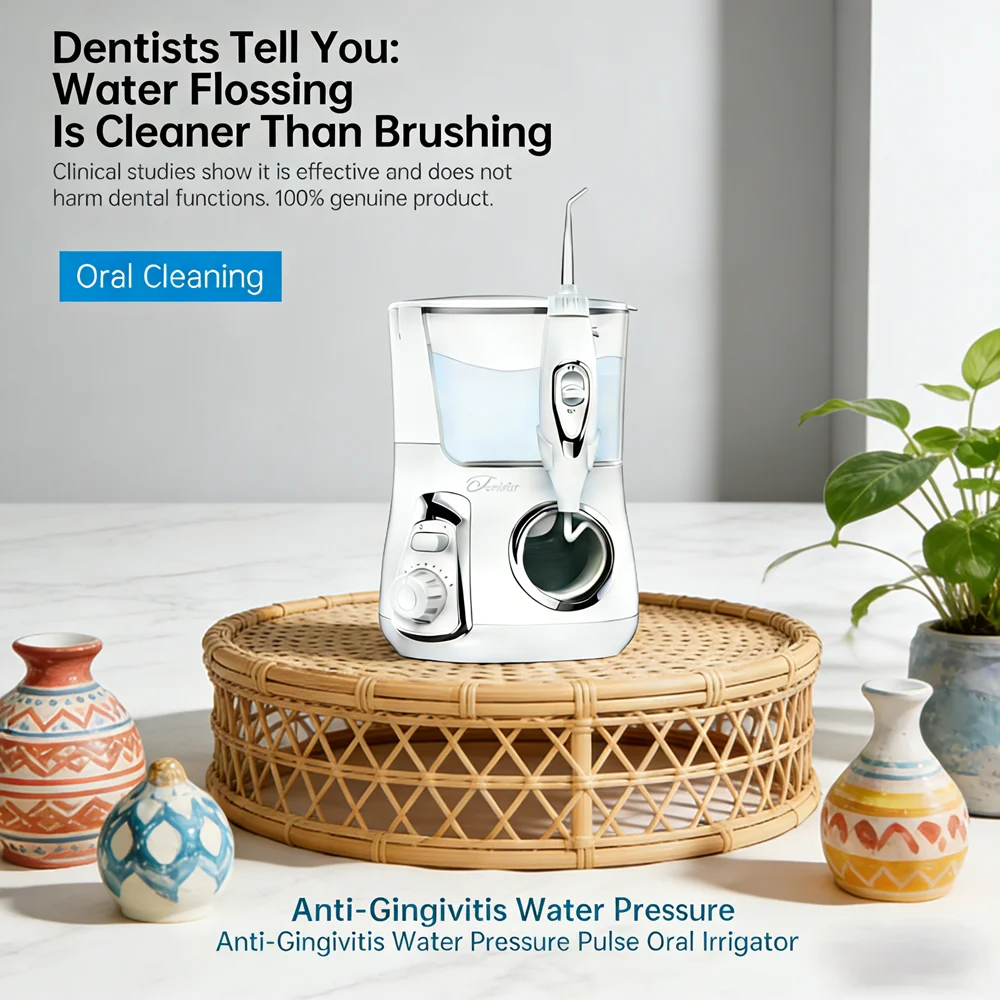 

Электрический ирригатор для полости рта большой емкости 800 мл, 10 режимов, 5 насадок, для домашнего использования, для чистки зубов