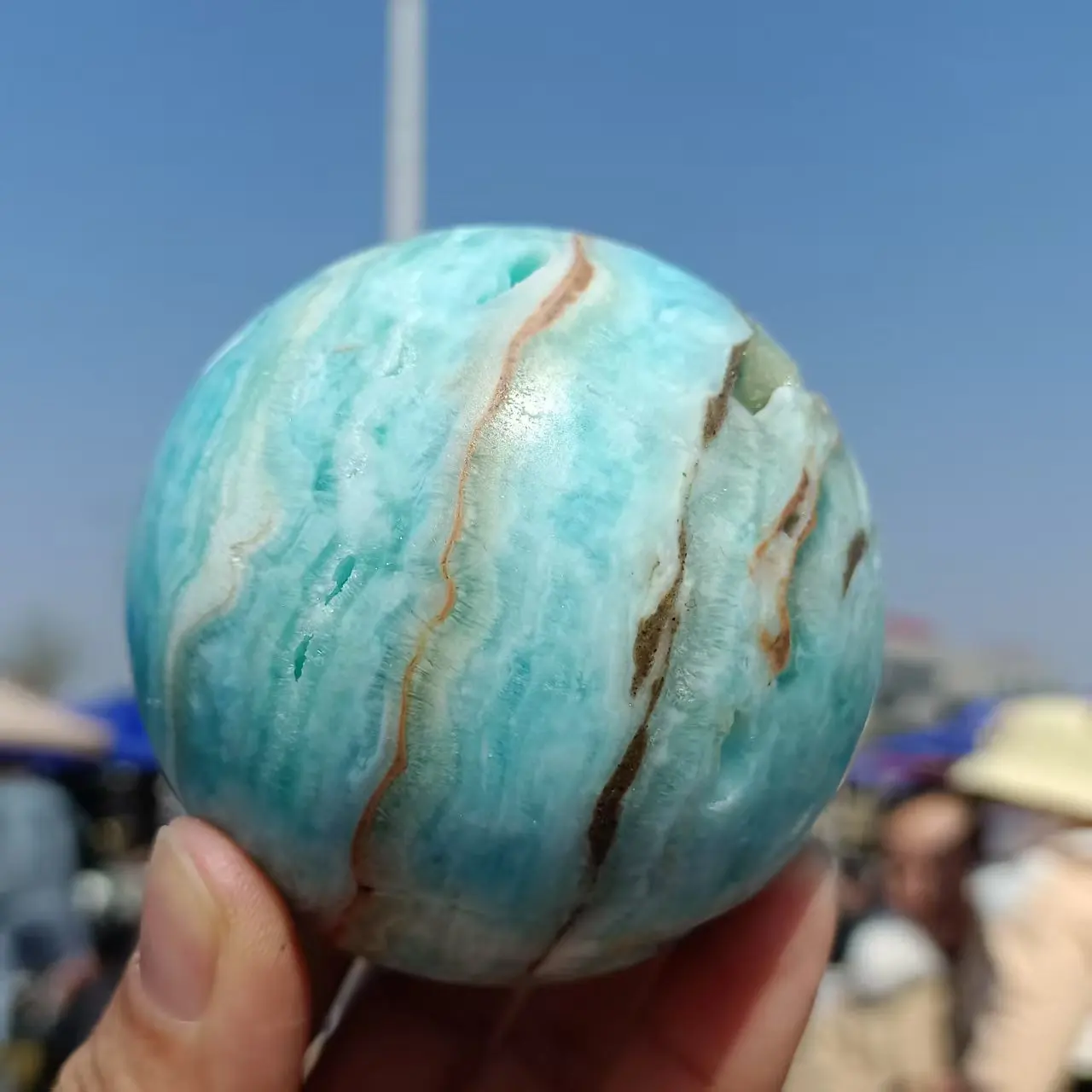 Natural Formed! Blue Heteropolar Ore Ball, Blue Quartz Crystal Ore Ball, Mineral, Reiki, Healing
