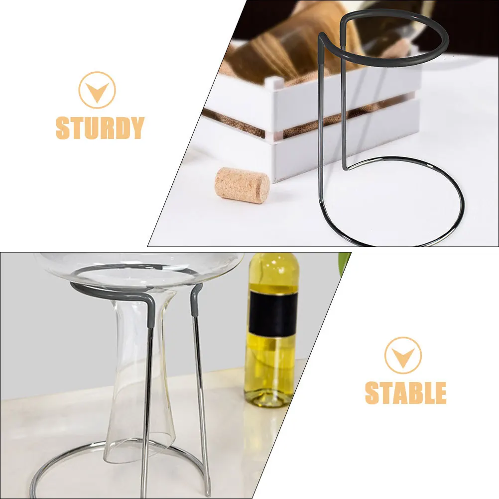 2Pcs Wine Glass Holder Metal Hanging Rack Kitchen Stemware Storage Organizer Under Cabinet Display Wine Glass Rack