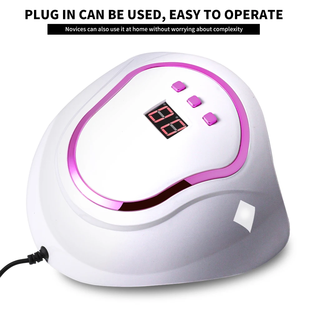 18LEDネイルドライヤーランプ UV/LED速乾ジェルポリッシュ硬化フォトセラピーライト LCDディスプレイ付き アクリルジェル用マニキュアツール