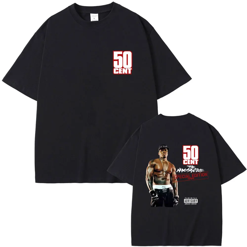 

Rapper 50 Cent The Massacre Graphic T-shirts Men Women Hip Hop Retro Oversized Short Sleeve Unisex High Quality Cotton T Shirt