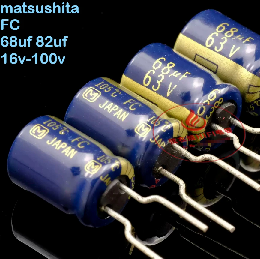 Wholesale 10pcs/50PCS  Matsushita  FC 16V 25V 35V 50V 63V 100V 68UF 82UF HIFI Audio aluminium Electrolytic Capacitors music