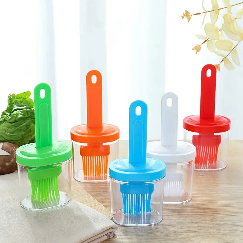 

1pc Multipurpose Silicone Oil Brush with Bottle Portable Barbecue Oil Brush Household Baking BBQ Brush Pancake Brush Oil Tool