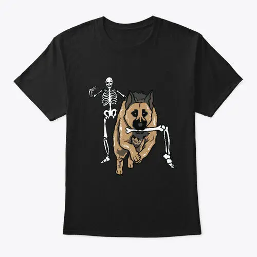 

Halloween Skeleton Leg German Shepherd T-Shirt Made in the USA Size S to 5XL