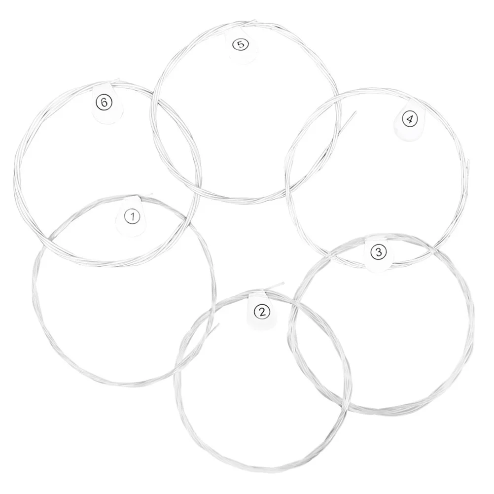 

6Pcs Guitar Strings Silver Plated Copper Brighter Tone Longer Sustain Better Grip Practical Gifts Family Friends