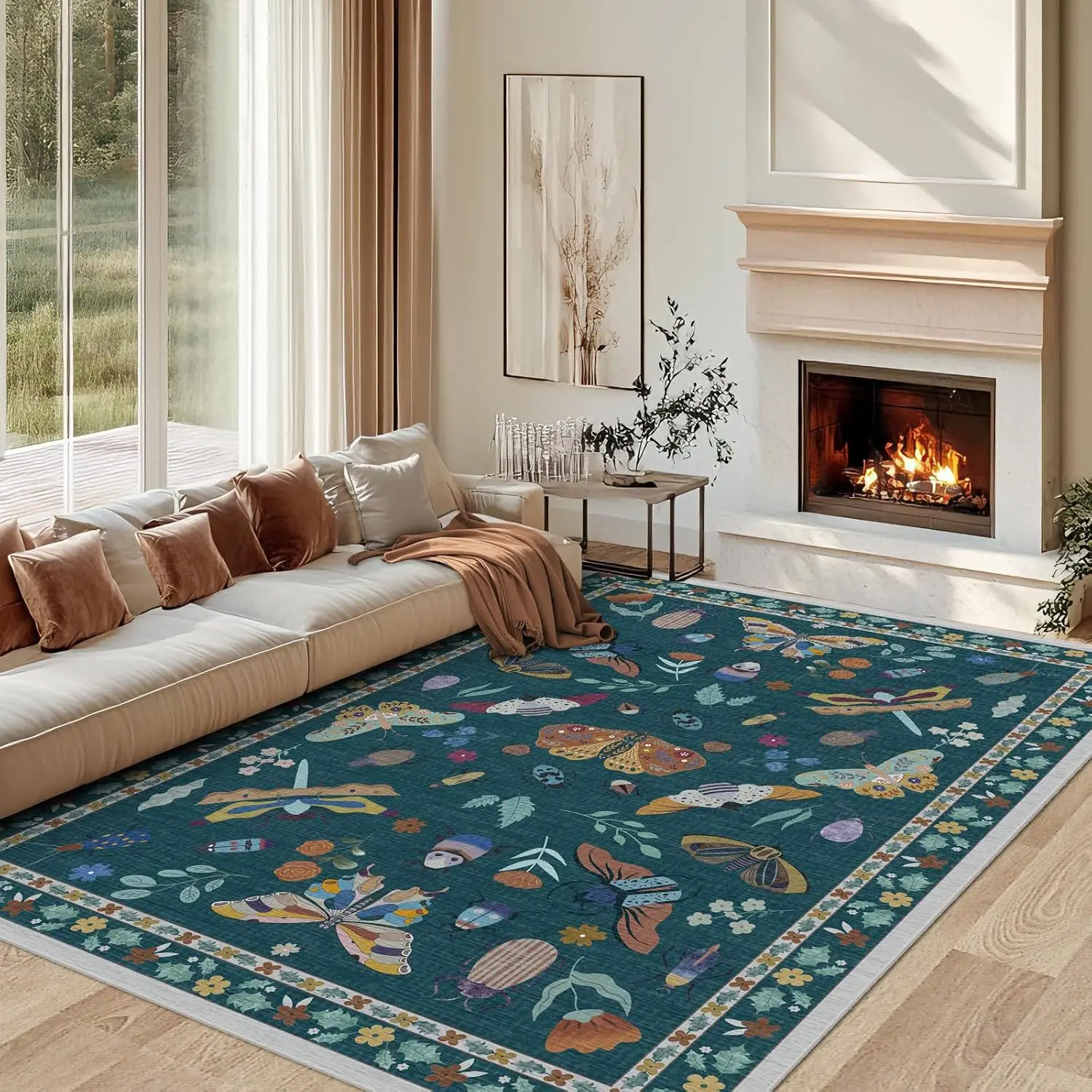 Pastoral Style Carpet Living Room Bedroom Lint-free Large Area Rugs Home Decoration Non-slip Sofa Coffee Tables Floor Mat Office
