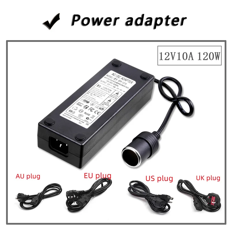 AC Adapter DC 110V 220V to 12V 5A 6A 8A 10A Power Adapter Car Cigarette lighter Converter inverter 220V 12V lighter With EU Plug