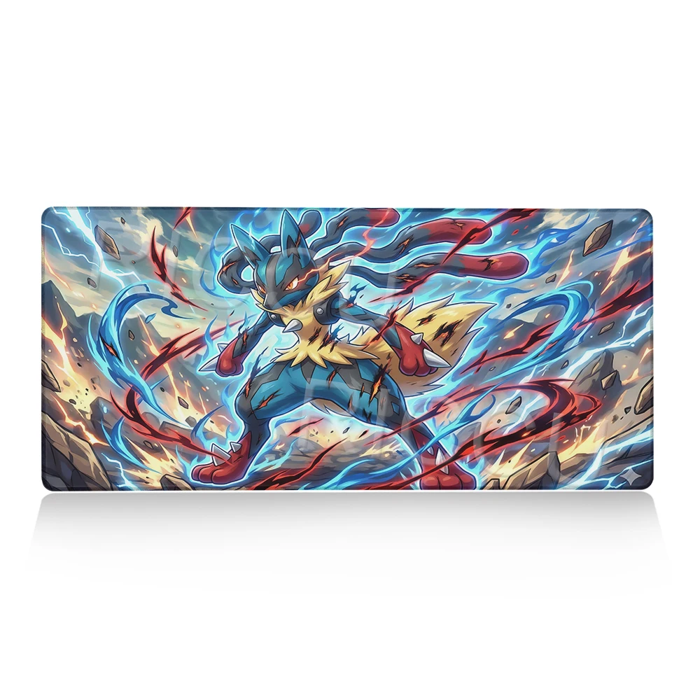 Estetyczna podkładka pod mysz Anime P-pokemon Lucario Wzór Mata na stół Komputer Laptop Klawiatura Dywaniki Akcesoria do biura i gier Dywan XXL — zdjęcie produktu 7