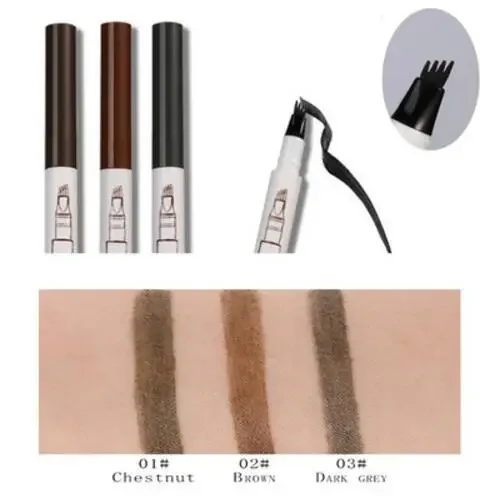 Music Flower Brand Makeup 4 Colors Fine Sketch Liquid Eyebrow Pencil Waterproof Tattoo Super Durable Eye Brow Pen Smudge-proof