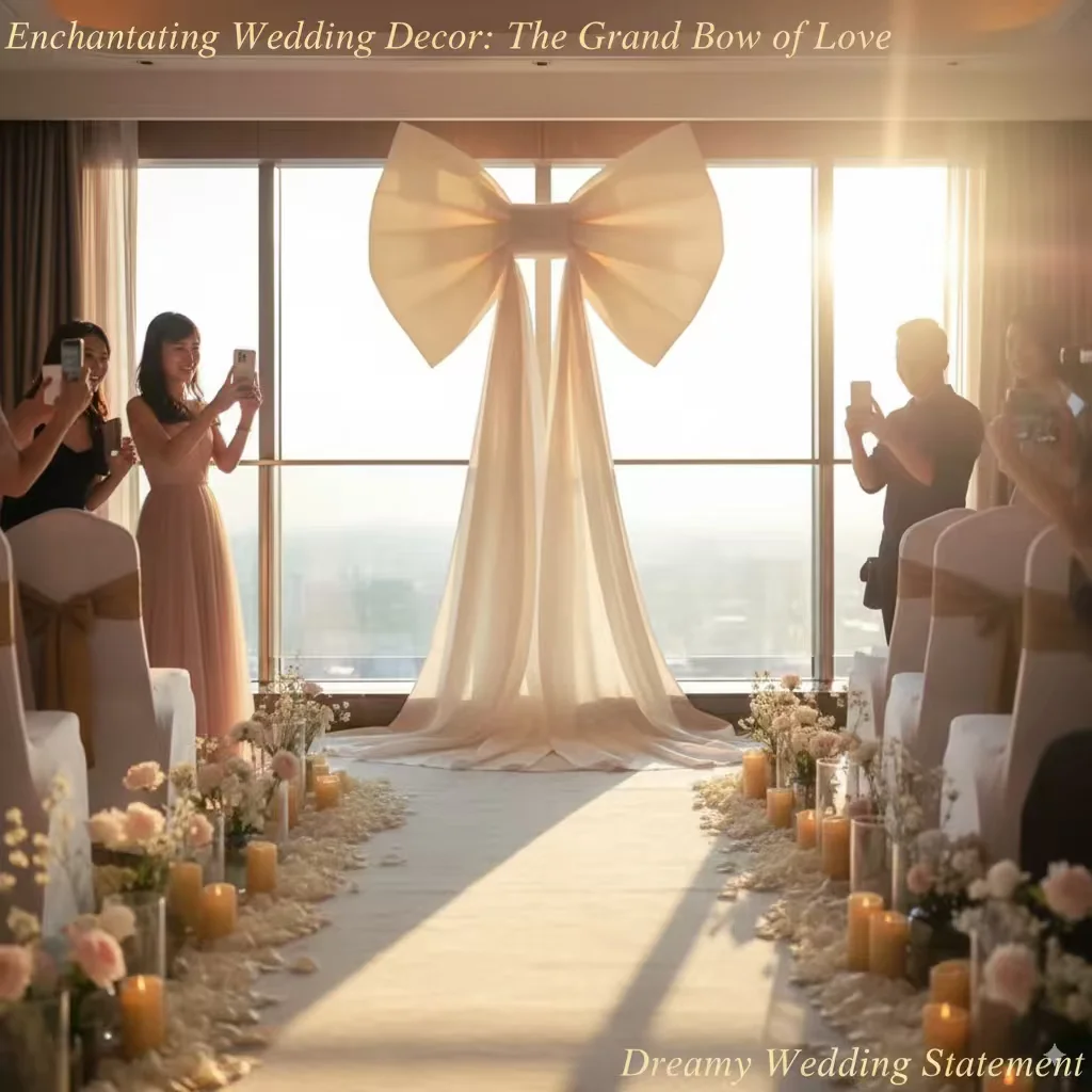 

Large Velvet Champagne Bow Wall Decor Perfect for Weddings, Birthdays, Events, Party Stage Backdrop, Creative Ribbon Decor for I