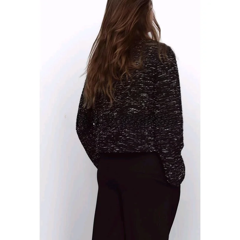 

Ele Long Sve round Ne Jaet Верхняя одежда New Spring Women's Faion Texture ket Design Commute Sle Полиэфирное волокно
