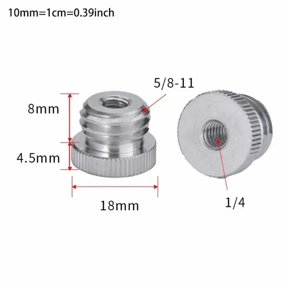 5/8-Inch Male To 1/4-Inch Female Mic Screw Adapter Aluminum Alloy Tripod Stand Smooth Threads Hand Tool Replacement