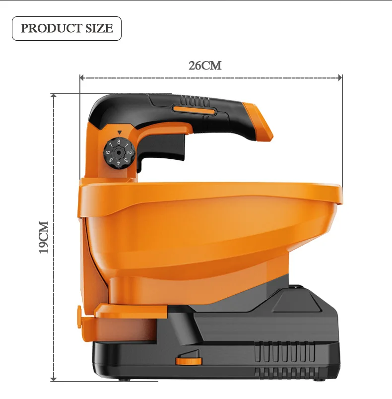Cordless Handheld Broadcast Spreader Battery Powered Electric Fertilizer Seeder Adjustable Flow for Lawn Garden Deicing Salt