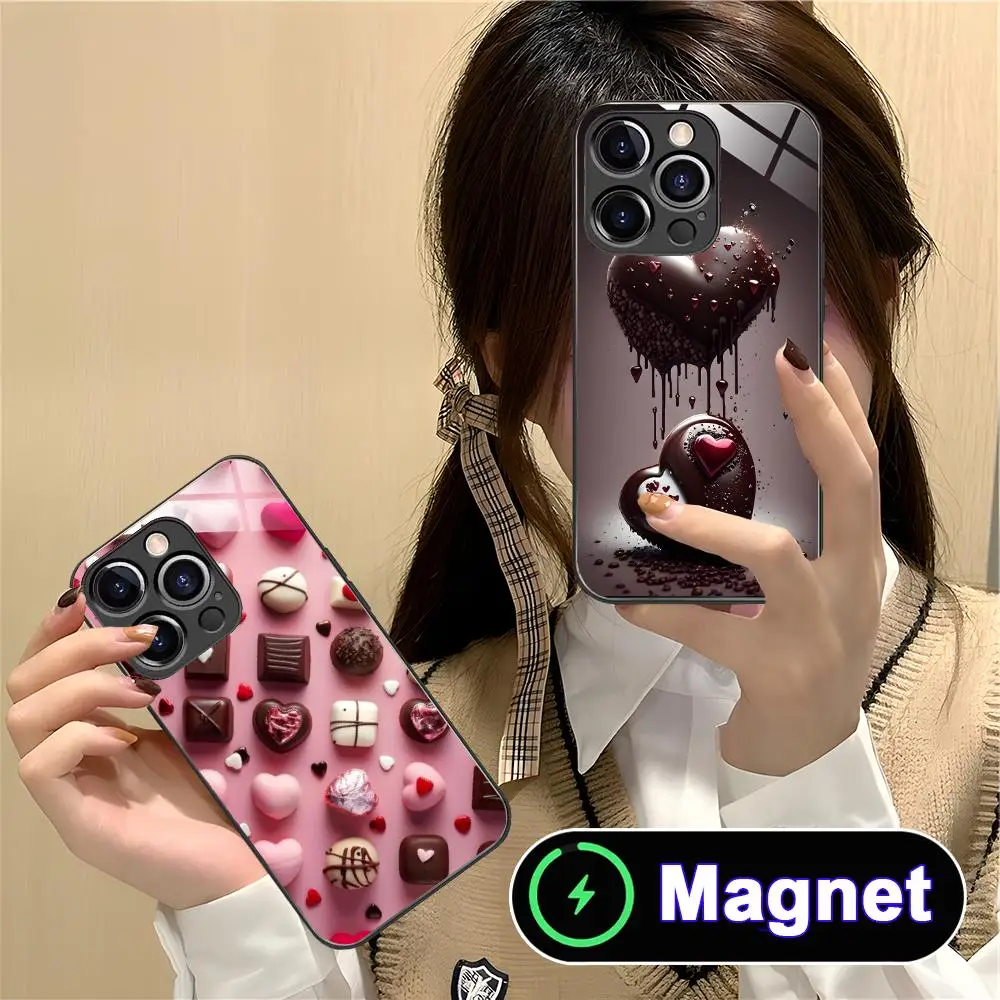 

Sweet Chocolate Phone Case for iPhone 17 16 15 14 13 12 11 Air Pro Max Plus Mini Glass MagSafe Cover