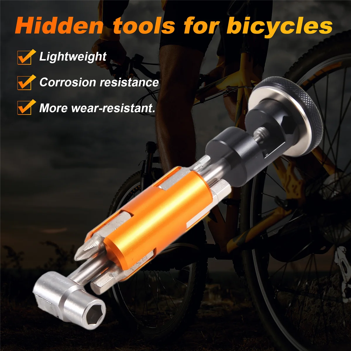 SRWRN Aluminum Bike Bicycle Invisible Repair Tool Set Multi Portable Upgraded Version Hexagon Screwdriver T25 Wrench,Black HOT