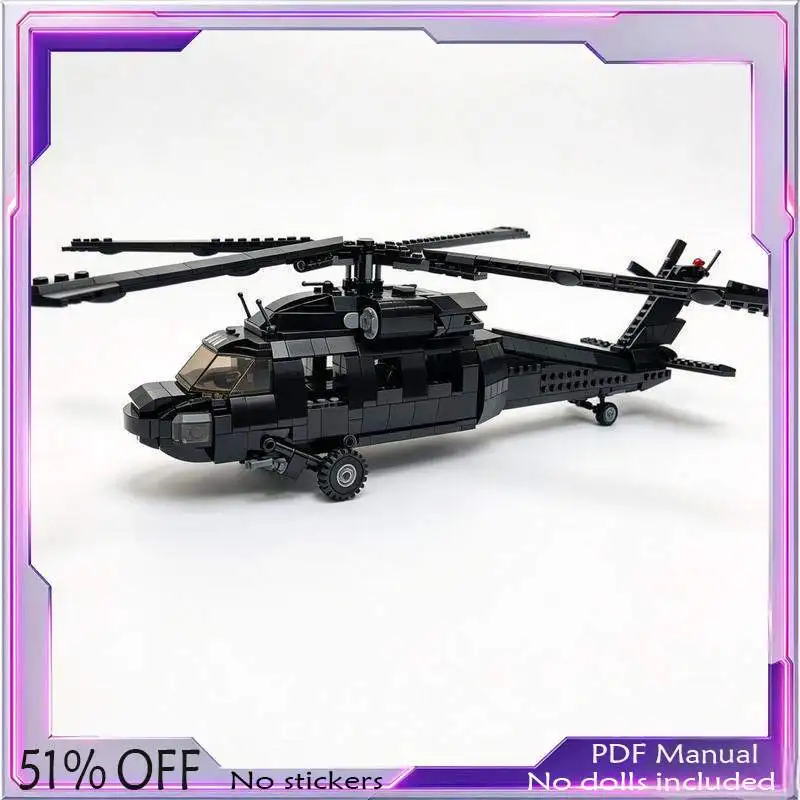 912PCS Utility Rescue Helicopter Model Custom Building Blocks Twin Engine Chopper Aircraft Assembly Kit Toy Hobby Display Gift