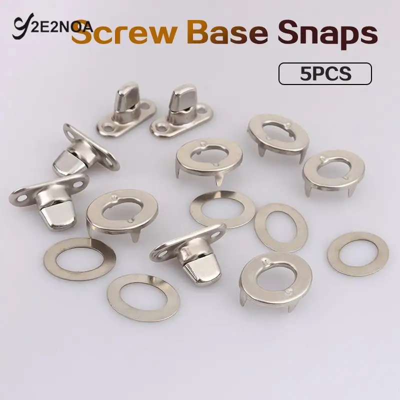 5Sets Screw Base Snaps Turn Button Boat Cover Enclosure Eyelet Canvas Snap Fastener Turn Button Zinc Alloy Lock