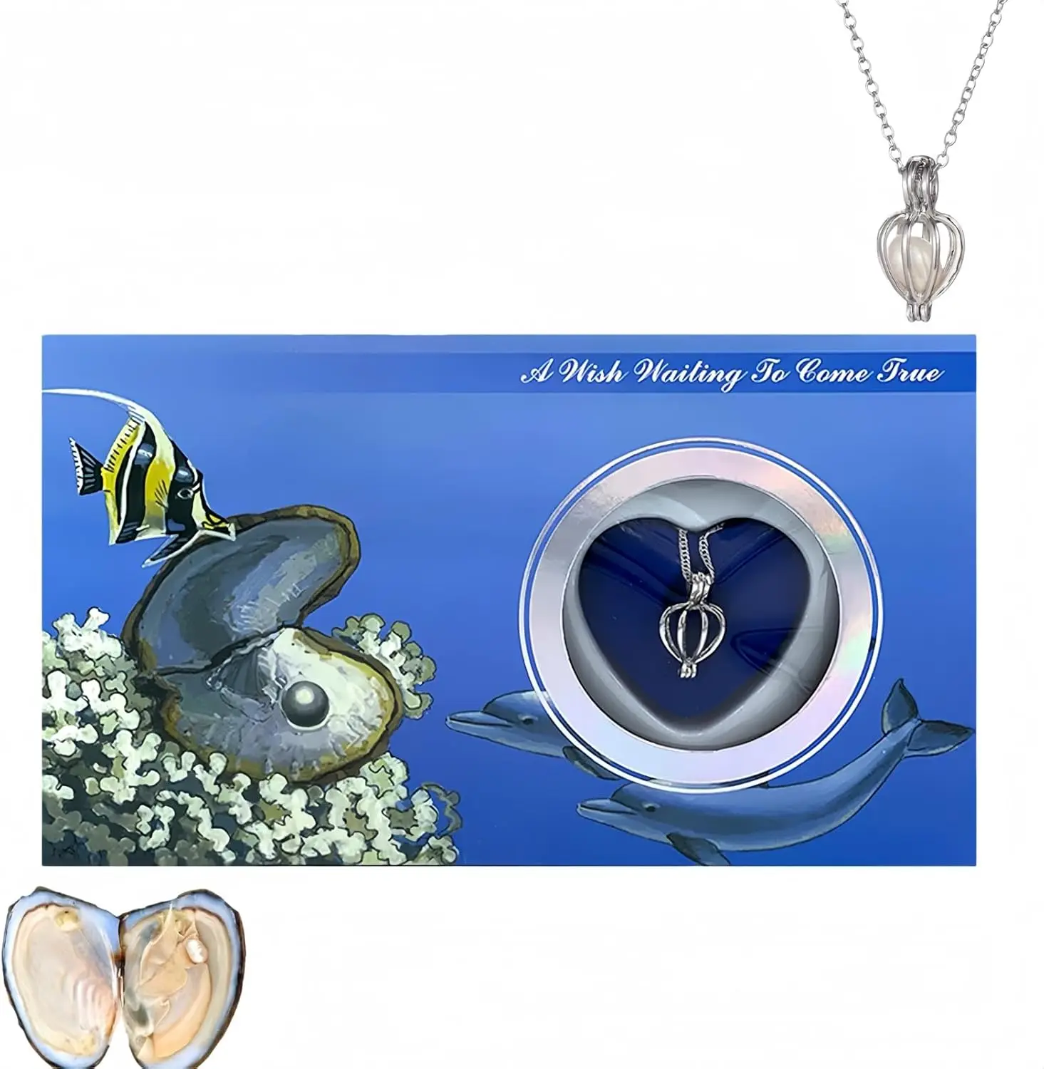 

Freshwater Pearl Necklace & Locket Set, DIY Jewelry Making Kit for Women, Elegant Gift with Clasp Design