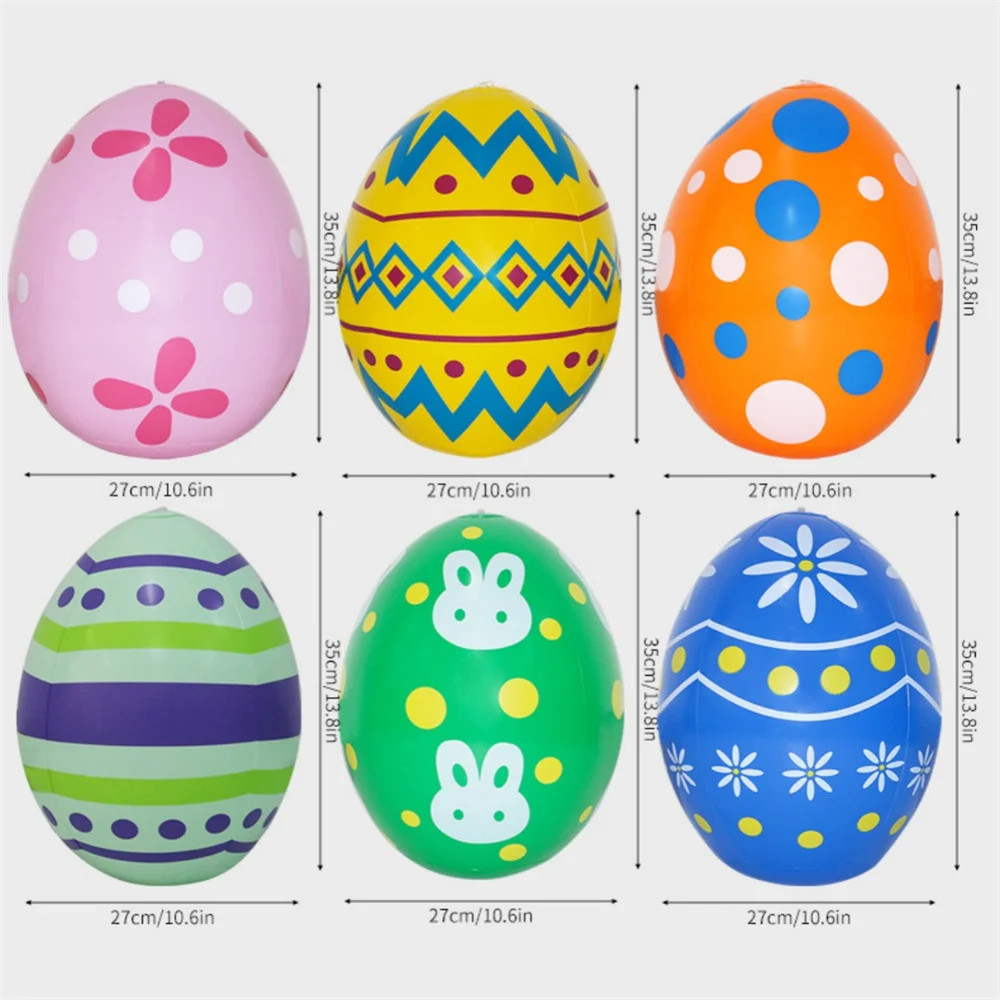 Giant Egg Easter PVC Inflatable Ball Outdoor Garden Pendant Ornament 35x27cm Balloon Party Easter Egg Decorations for Yard 2025