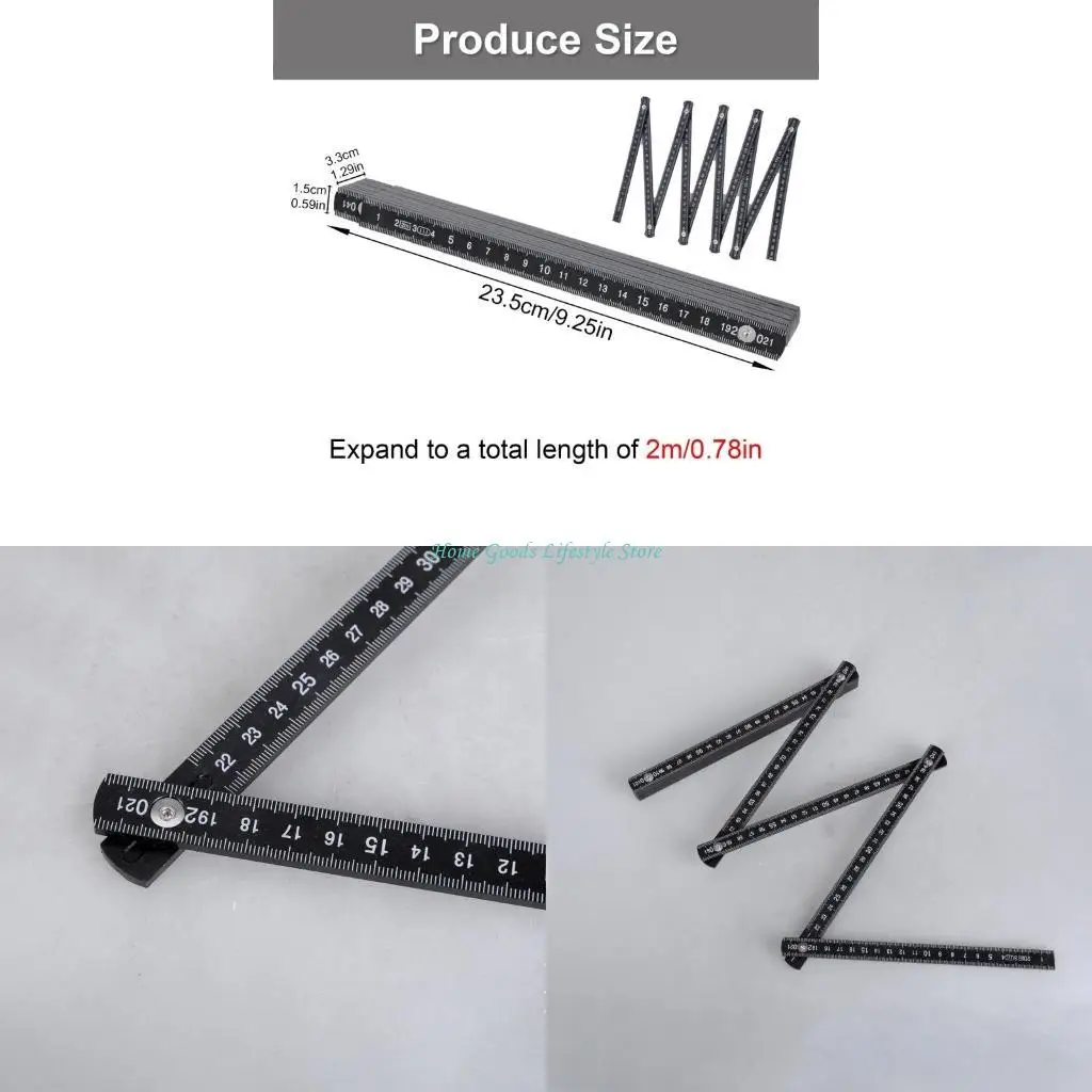 

E74E Efficient 2m Black Collapsible Measuring Instrument Sturdy For Home Improvement
