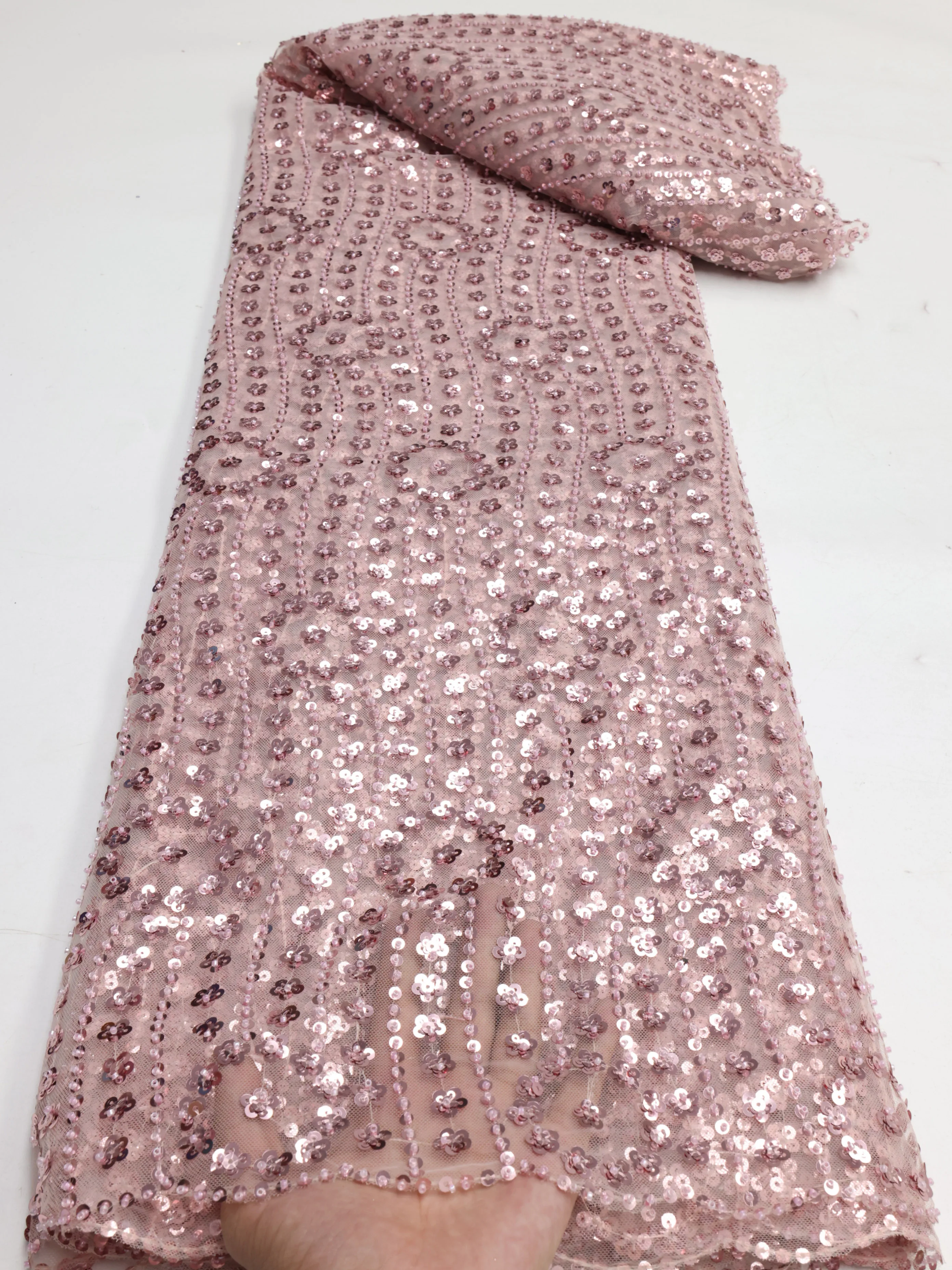 2025 럭셔리 아프리카 신랑 페르시 레이스 패브릭 자수 프렌치 메쉬 스팽글 레이스 패브릭 신부 결혼식을위한 나이지리아 얇은 명주 그물 레이스