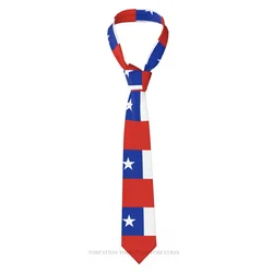 Flag Of Chile Print Ties Casual Unisex Neck Tie Shirt Decoration Narrow Striped Slim Cravat