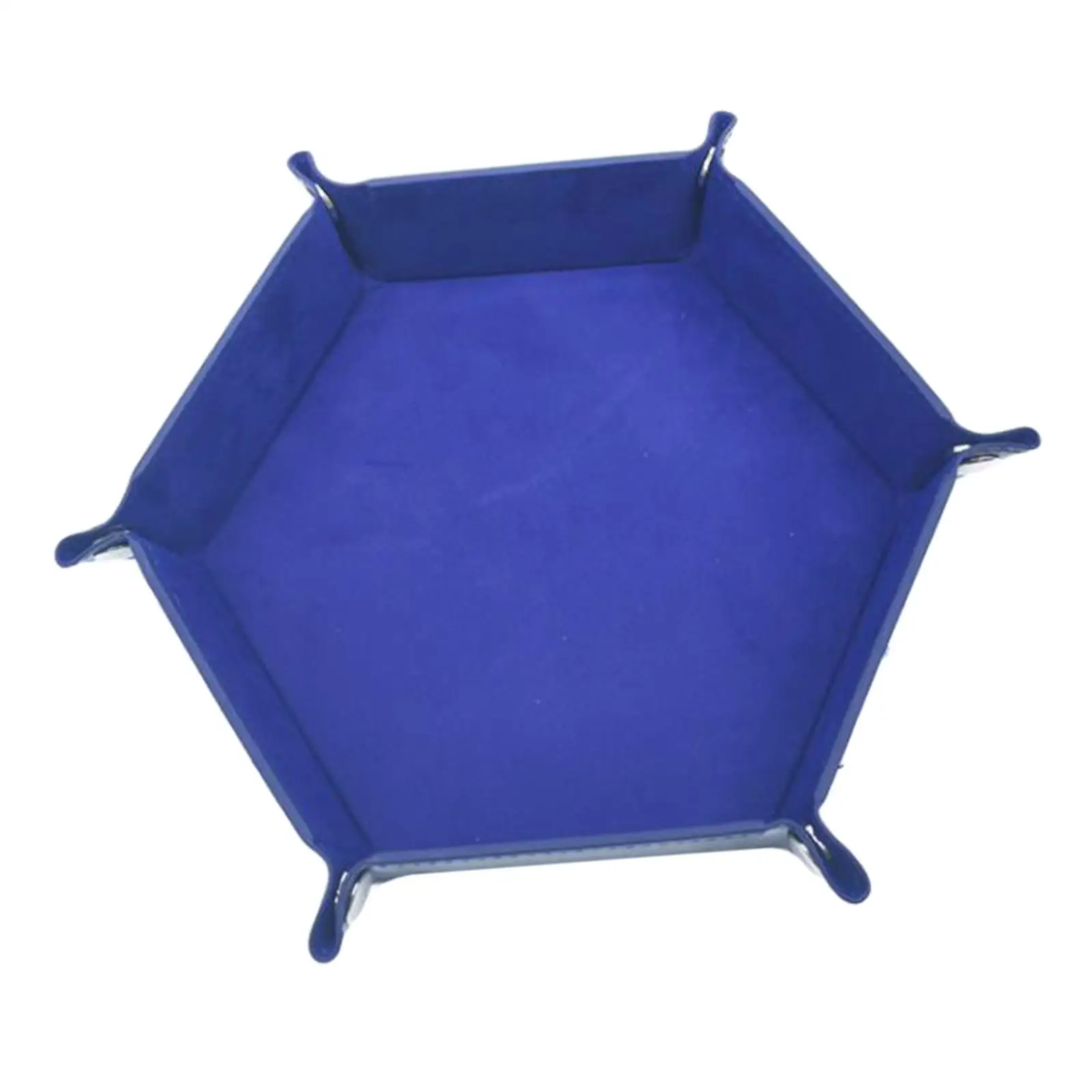 Large Dice Roll Tray PU Leather Foldable Hexagon Organizer for Candy Keys and Tabletop Roleplaying Games