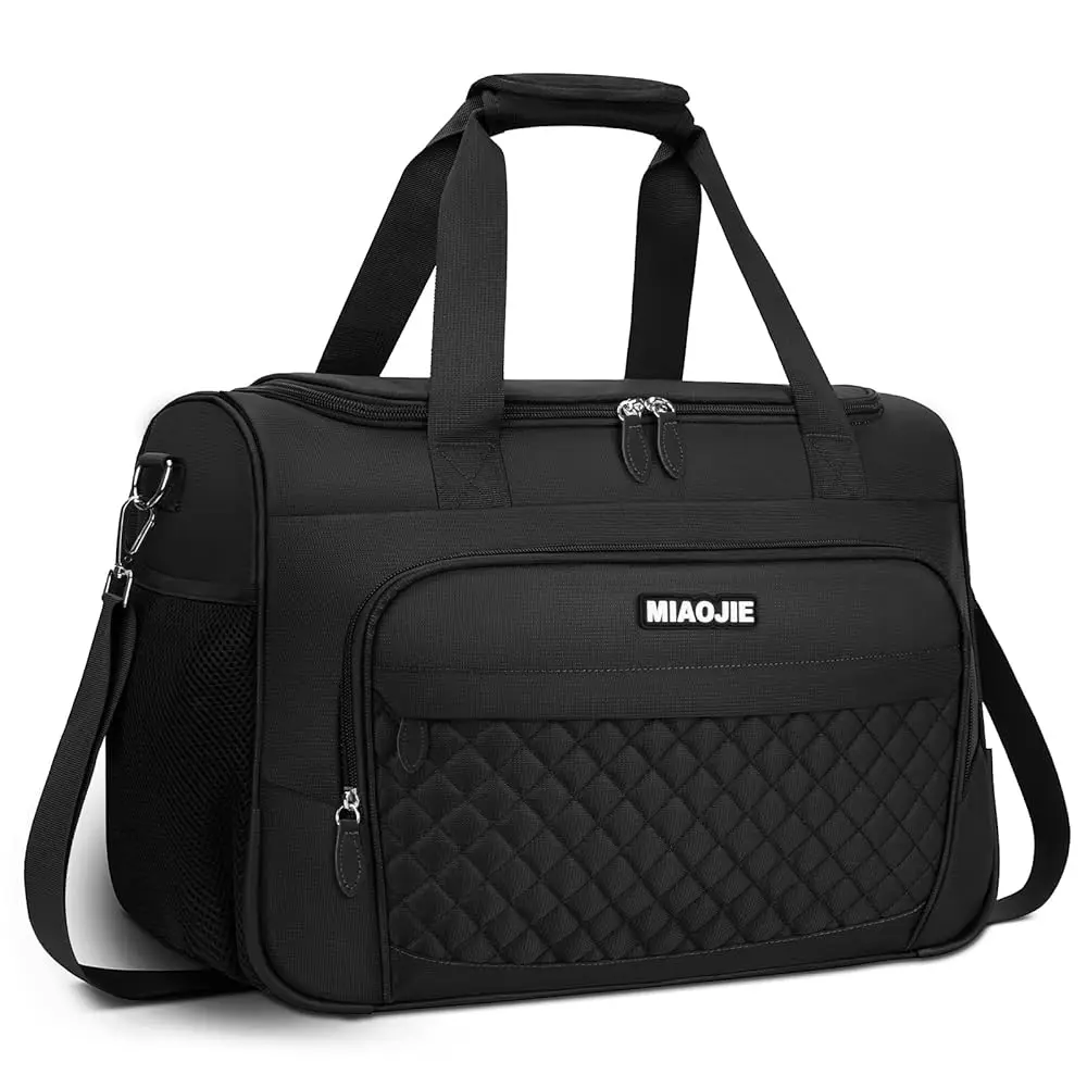Travel Duffle Bag for Women, Underseat Carry On luggage Bag Foldable Overnight Weekender Hospital Bag Lightweight Airplanes P