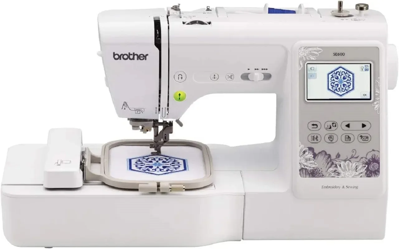خصم الصيف 50% ماكينة الخياطة والتطريز Brother SE600، 80 تصميمًا، 103 غرز مدمجة