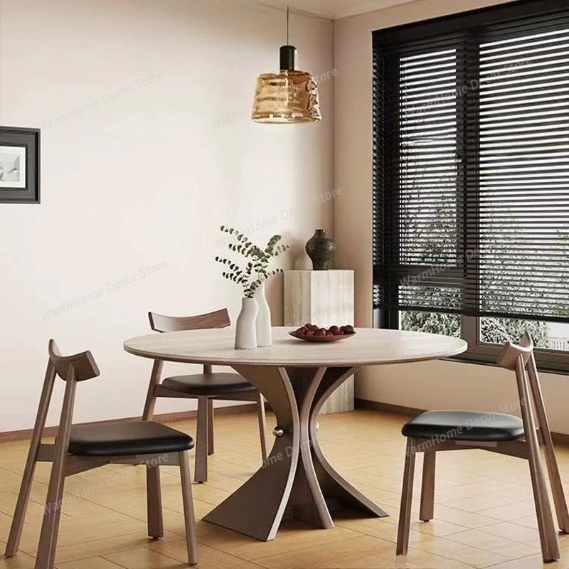 

French Retro Solid Wood Dining Tables Modern Minimalist High-End Rock Slab Dining Table Designer Dining Room Home Furniture