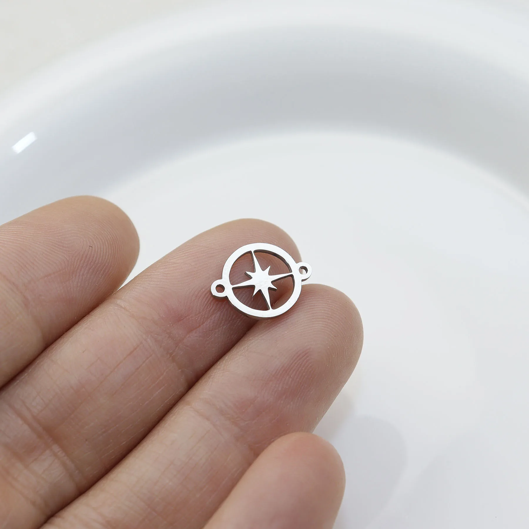 10pcs Stainless Steel Mirro Polished Bracelet Connector Girl Charms PVD Plate DIY Jewelry Accessory image 4