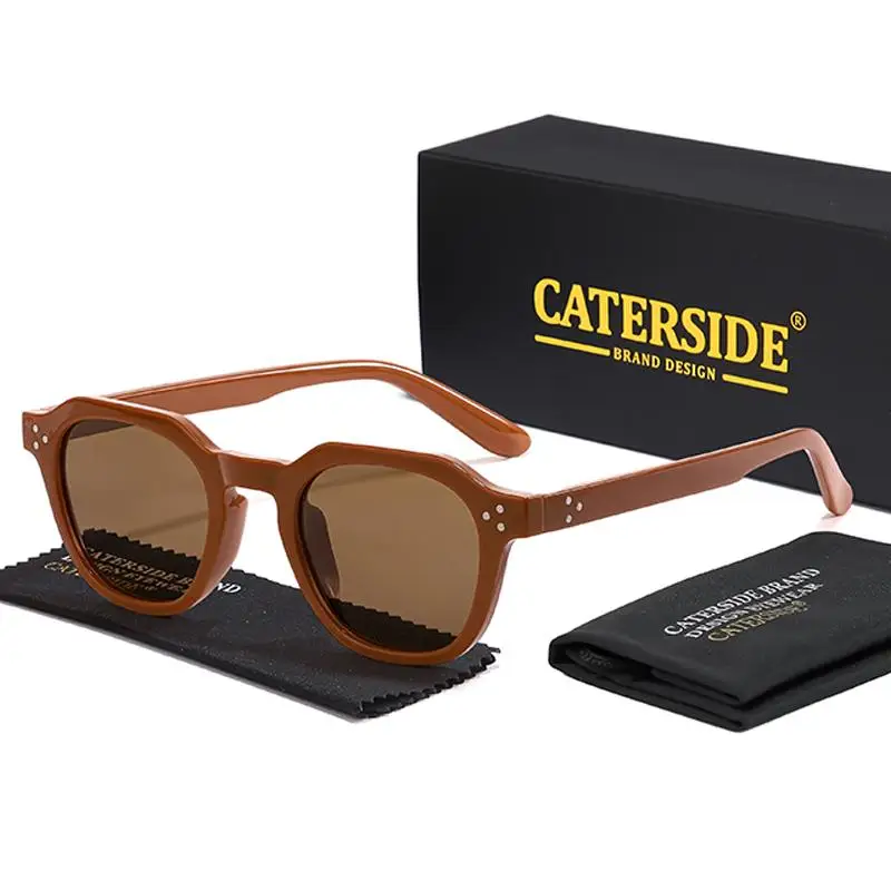 CATERSIDE Neue Modische Polarisierte Damen-Sonnenbrille mit Rundem Rahmen Farbige Sonnenbrillen für Herren Hochwertige Outdoor-Brillen für Partys und Reisen – Detail 6