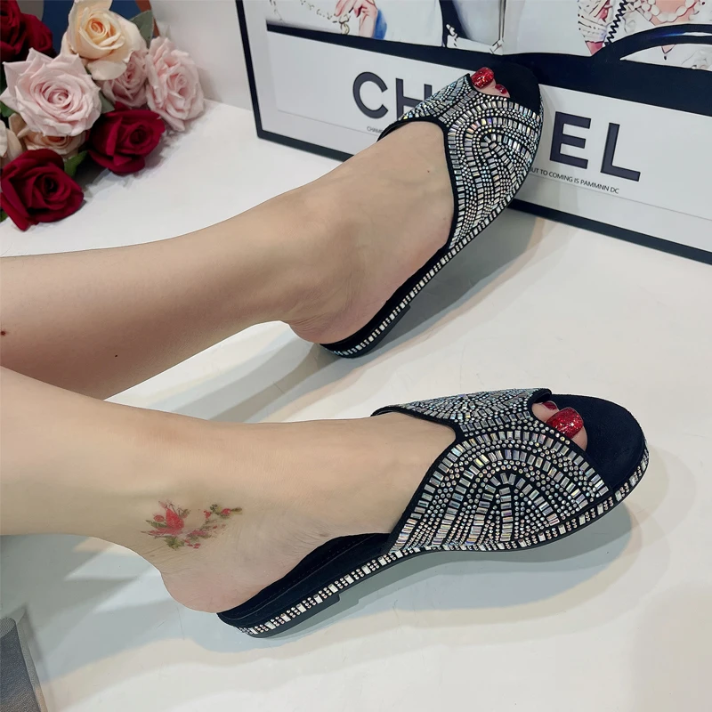 2023 Trendy Colorful Slides for Women New Classic Design Sandals Italian Style Lady Shoes Low Heel Summer Mules Comfy Sandals