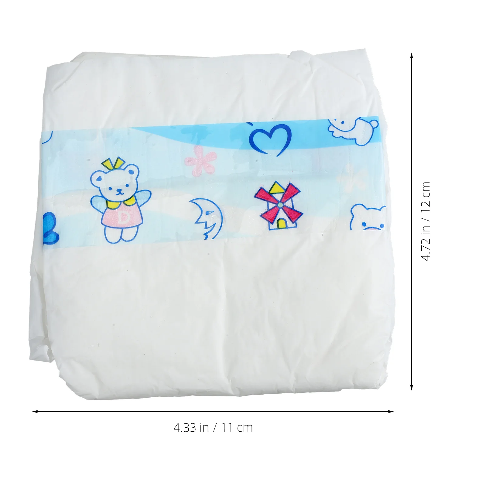 

3pcs Baby Decorative Diapers Accessories Diapers Dress Up Pretend Gift Lightweight Miniature Design Smooth Lines