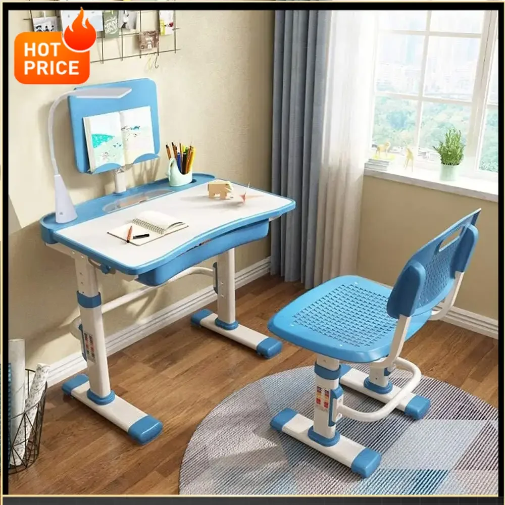 

Bestseller[Limited Time Offer!]Kids Desk and Chair Set, Height Adjustable Children School Study Desk with Tilt Desktop, Bookstan