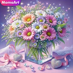 Momoart 5D DIY Diamond Embroidery Daisy Flower Picture Rhinestones Mosaic Vase Needlework Painting Wall Decor