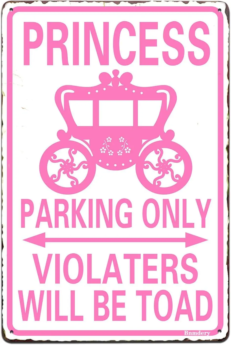 Metallschild „Prinzessin Parking Only“, Retro-Schild, rustikales Dekor, Kunstschild, Straße, Straße, Spur, Wanddekoration, Warnung, Blechschild