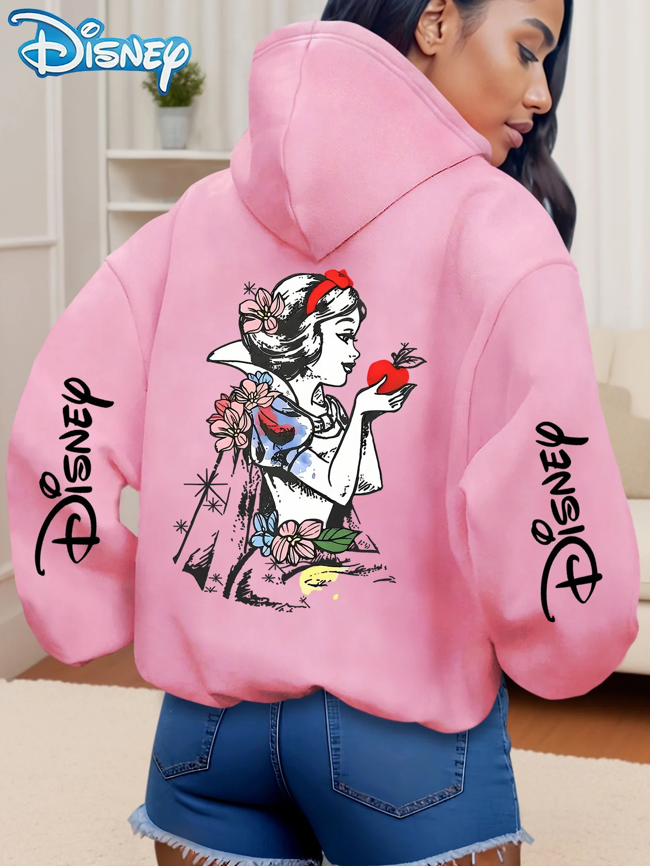 

Женская толстовка с капюшоном Disney с рисунком Белоснежки — унисекс, осенне-зимняя флисовая толстовка с капюшоном для повседневной носки на открытом воздухе для любого случая