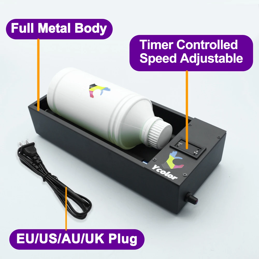 DTF DTG UV White Ink Roller Shaking Machine Avoid Sediment Deposition Timer Control Speed Adjustable Prevent Ink Precipitation