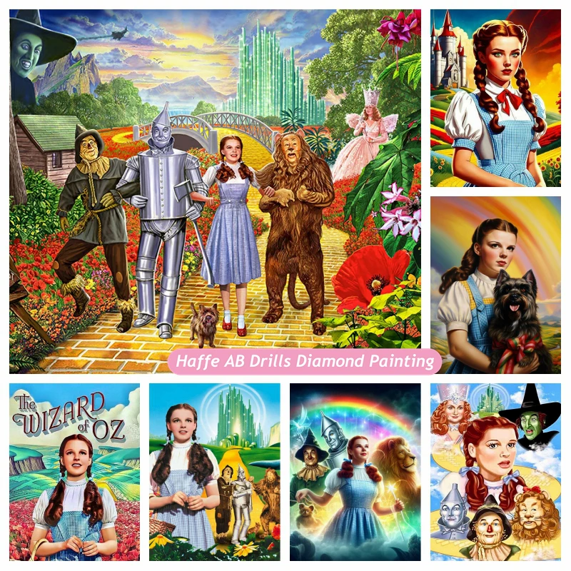 

The Wizard Of Oz Dorothy Gale Girl Diamond Painting AB Drills Enchanted Forest Wicked Witch Art Cross Stitch Mosaic Home Decor