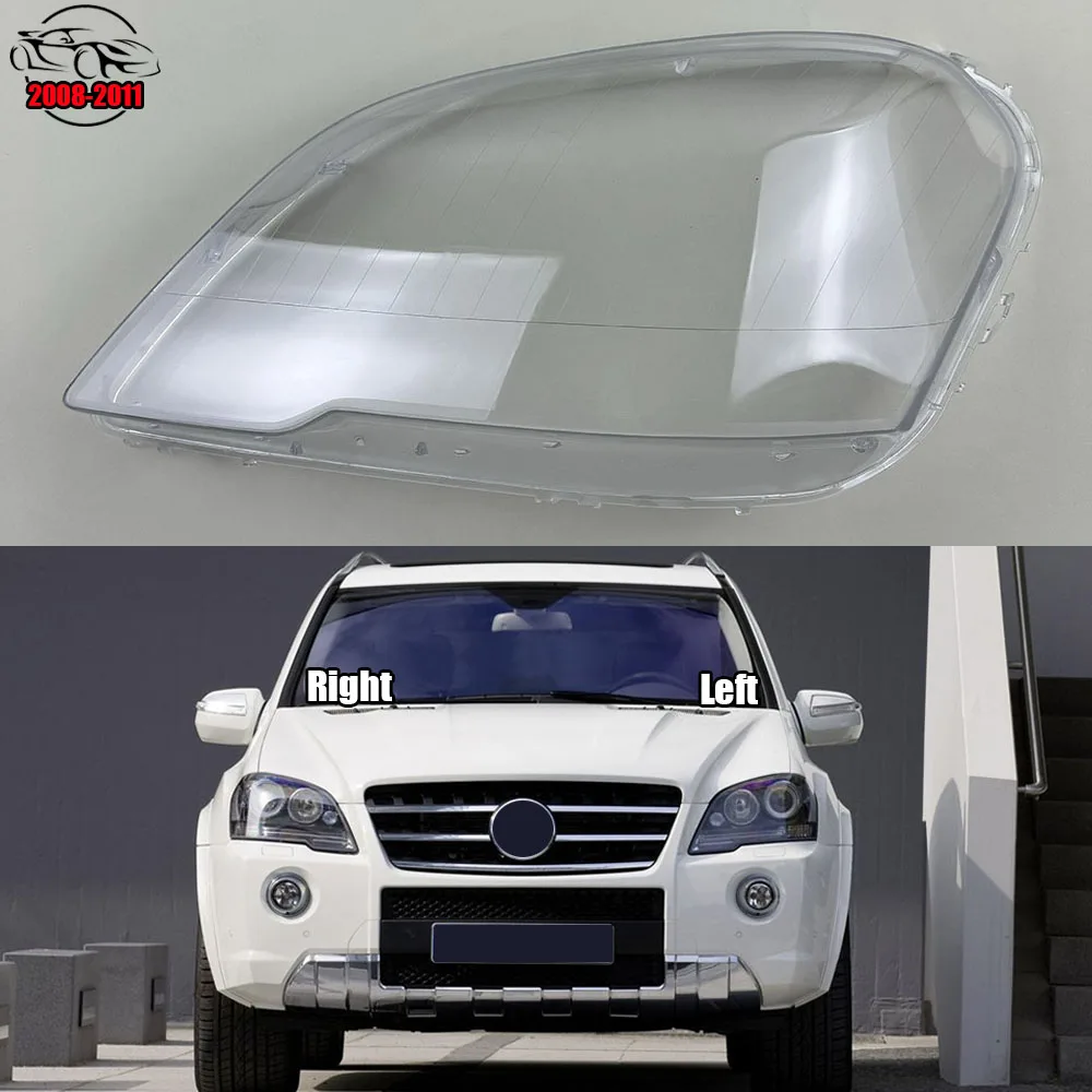 

For Mercedes-Benz M-Class W164 ML300 ML350 ML450 ML500 2008-2011 Car Glass Headlight Cover HeadLamp Lens Caps Lampshade Shel