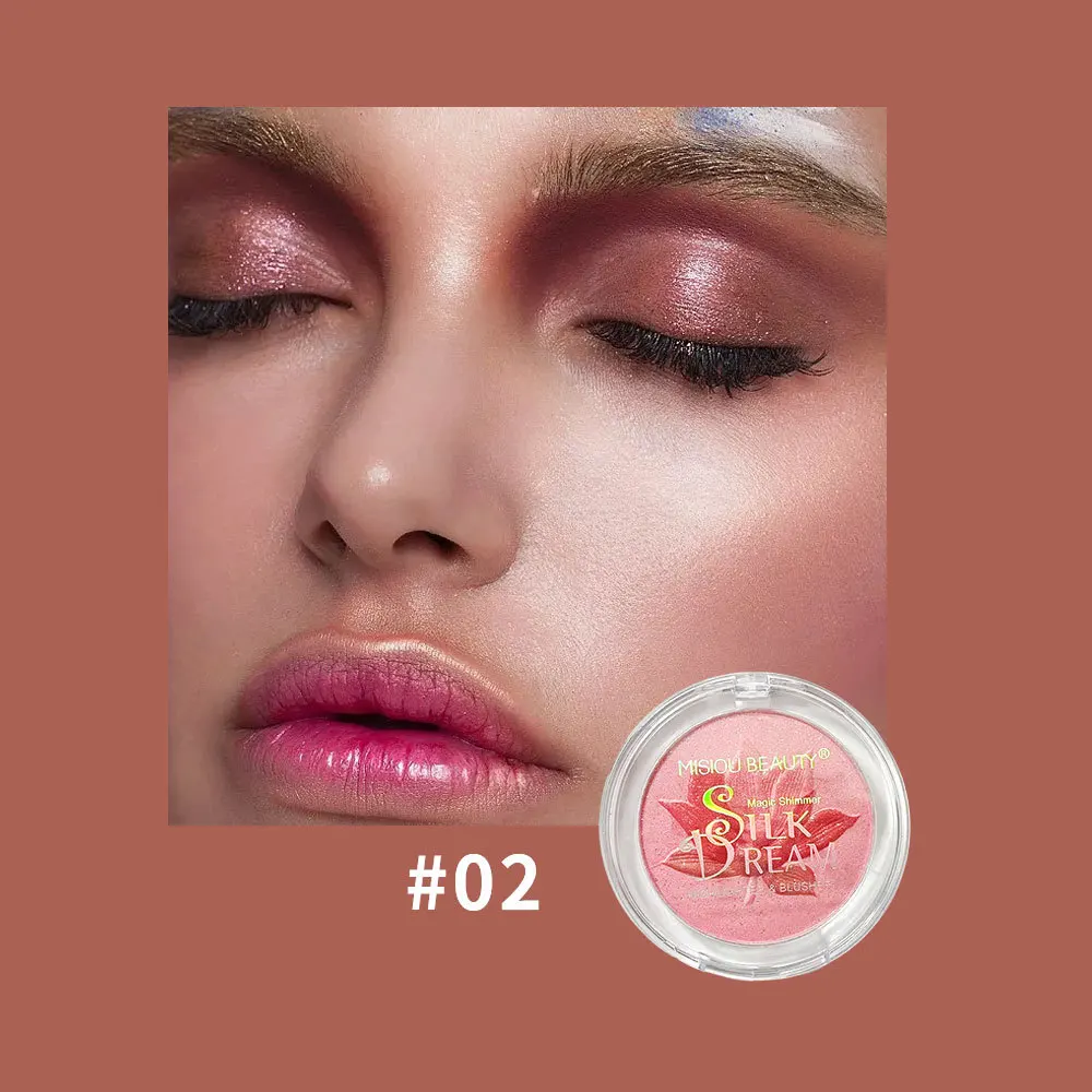 Matte Lotus Reliëf Poeder Blush Waterdichte Multifunctionele Parelmoer Highlight Oogschaduw Natuurlijk Multifunctioneel