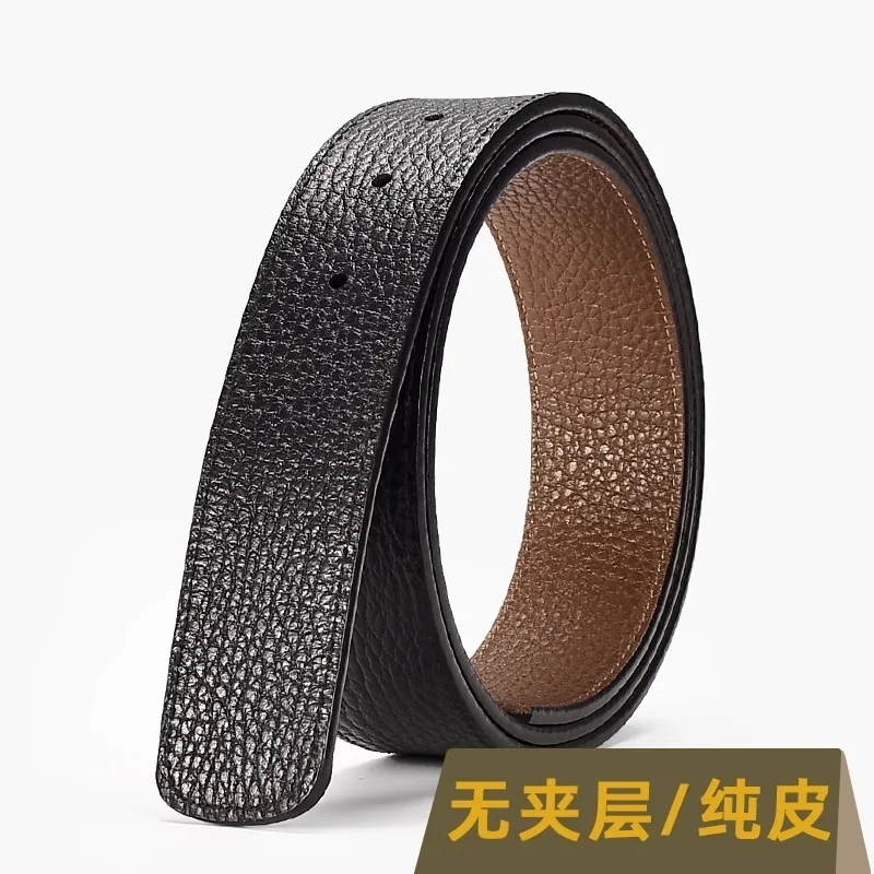 Handmade Premium 3.5cm/1.25IN Leather Belt Strap – No Buckle Replacement Belt for Men & Women, Full-Grain Cowhide Customizable