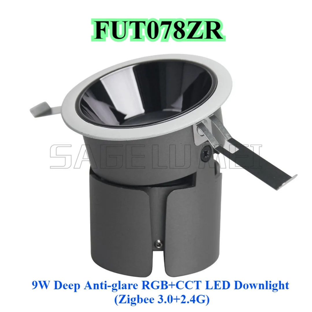 MiBoxer FUT077/77ZR/78/78ZR/79 (مقاوم للماء IP54) 9 وات عميق مضاد للوهج LED RGB+CCT النازل (2.4 جيجا هرتز) رقاقة CRI COB LED عالية 2.4G RF