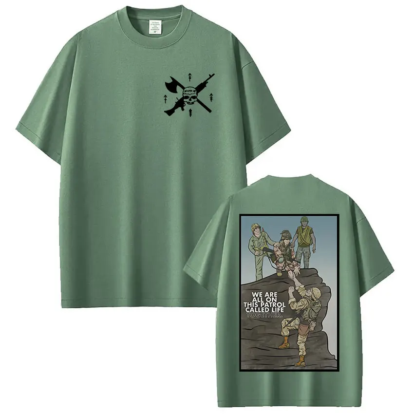 Patrol Called Life Forward Observations Group Skeleton T-shirt Men Women Fashion Vintage Oversized Casual Short Sleeve T Shirts