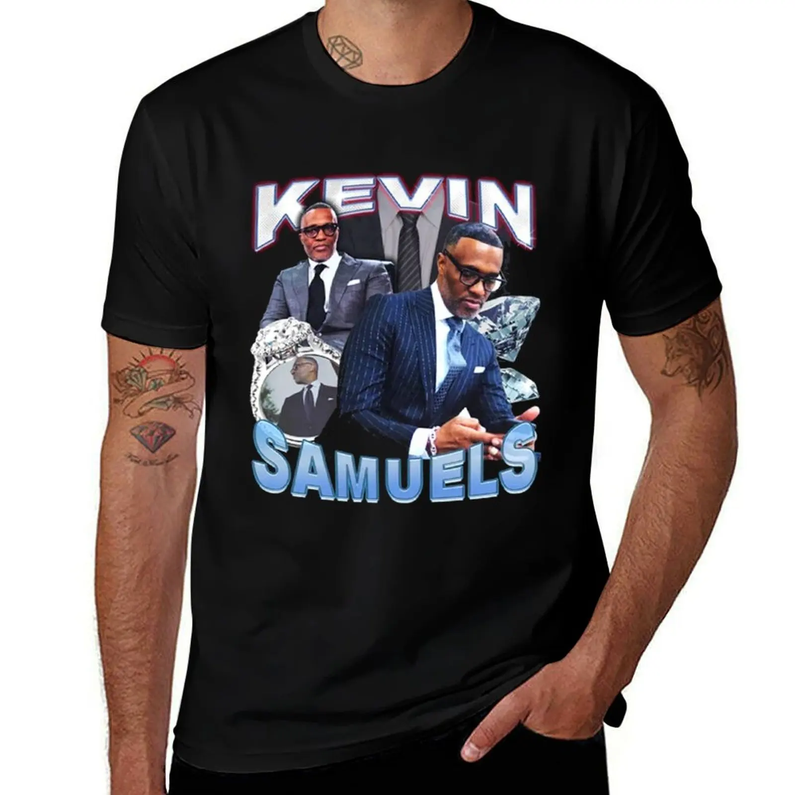 Kevin Samuels Bootleg Black Tee T-Shirt Regular Fit Plain Tee Shirt T-Shirt