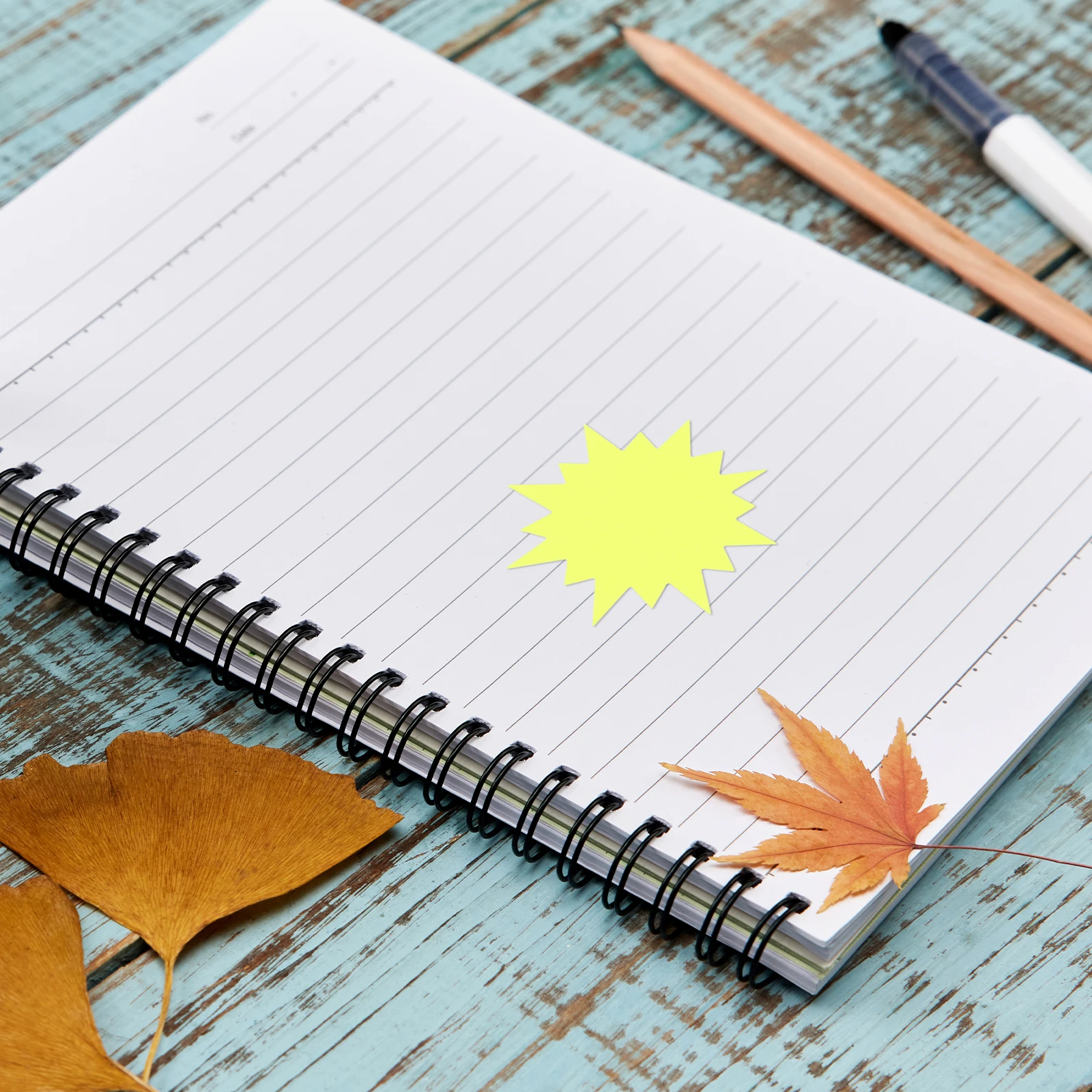 

200 Pcs Price Tag Blank Tags Paper Signs Star Cutouts Manual Garage Sale Fluorescent Labels Yellow Stickers