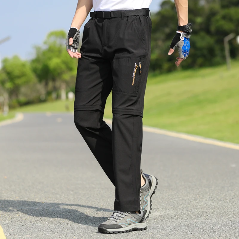 المشي لمسافات طويلة في الهواء الطلق للرجال يمكن أن خلع السراويل دونات مقاوم للماء أزياء وسيم كلاسيكي متعدد التطابقات نسيج متين مريح